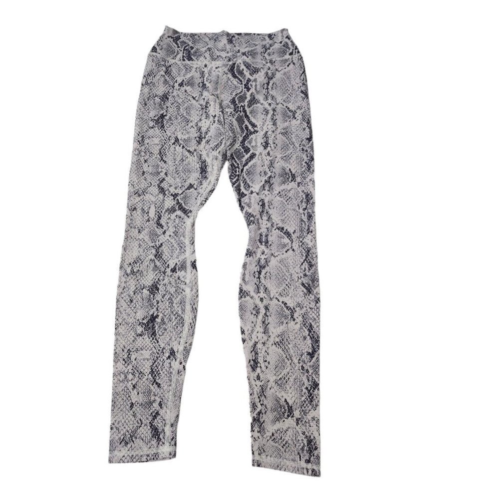 ALO Yoga Snake Print Leggings - Black and White